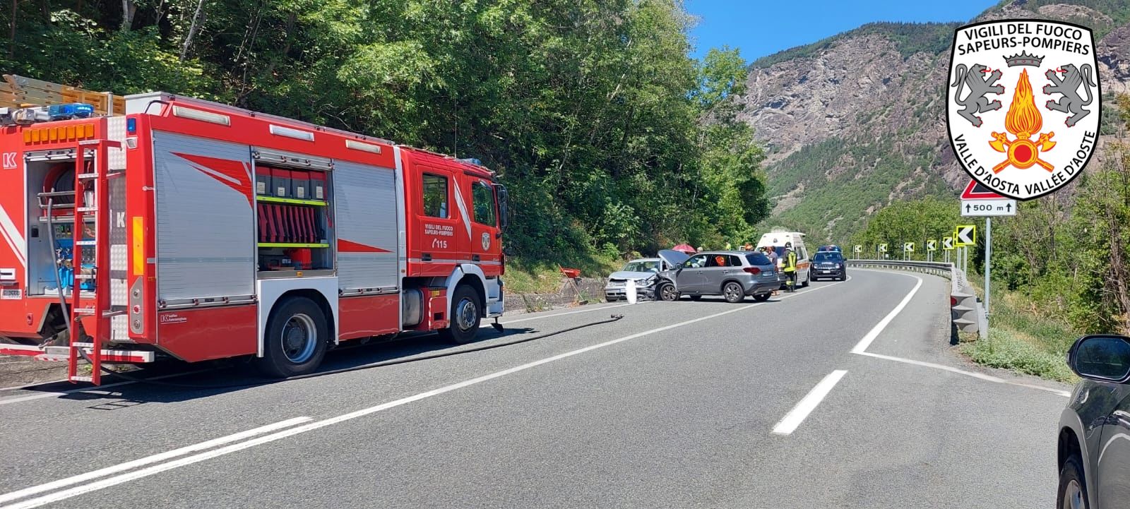 Incidente stradale a Villeneuve