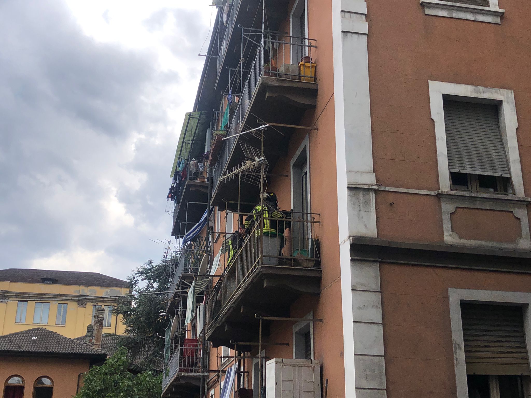 Principio d’incendio nel centro di Aosta