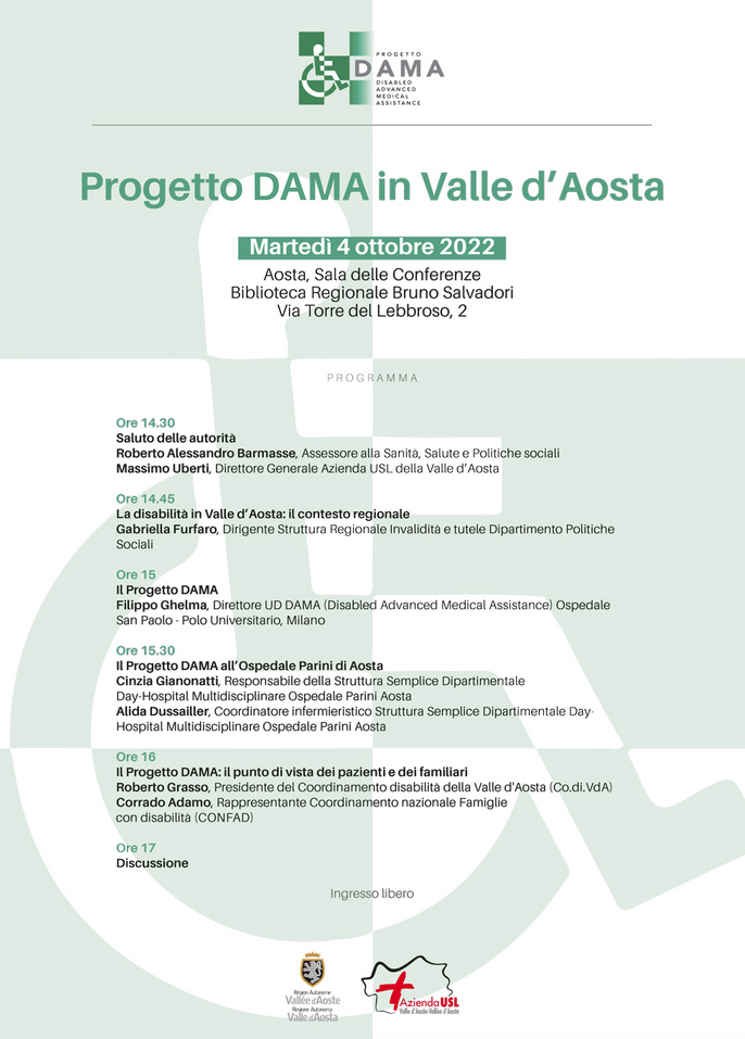 Disabilità: ad Aosta, la presentazione del progetto Dama
