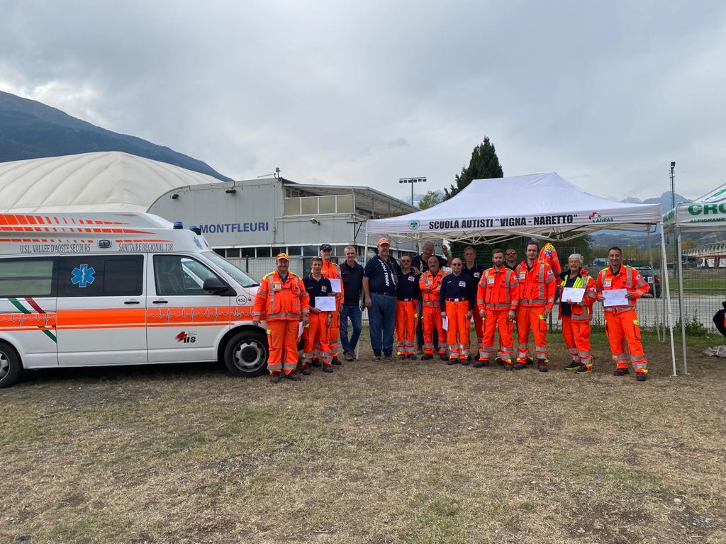 100 volontari Anpas VdA al corso di guida in sicurezza