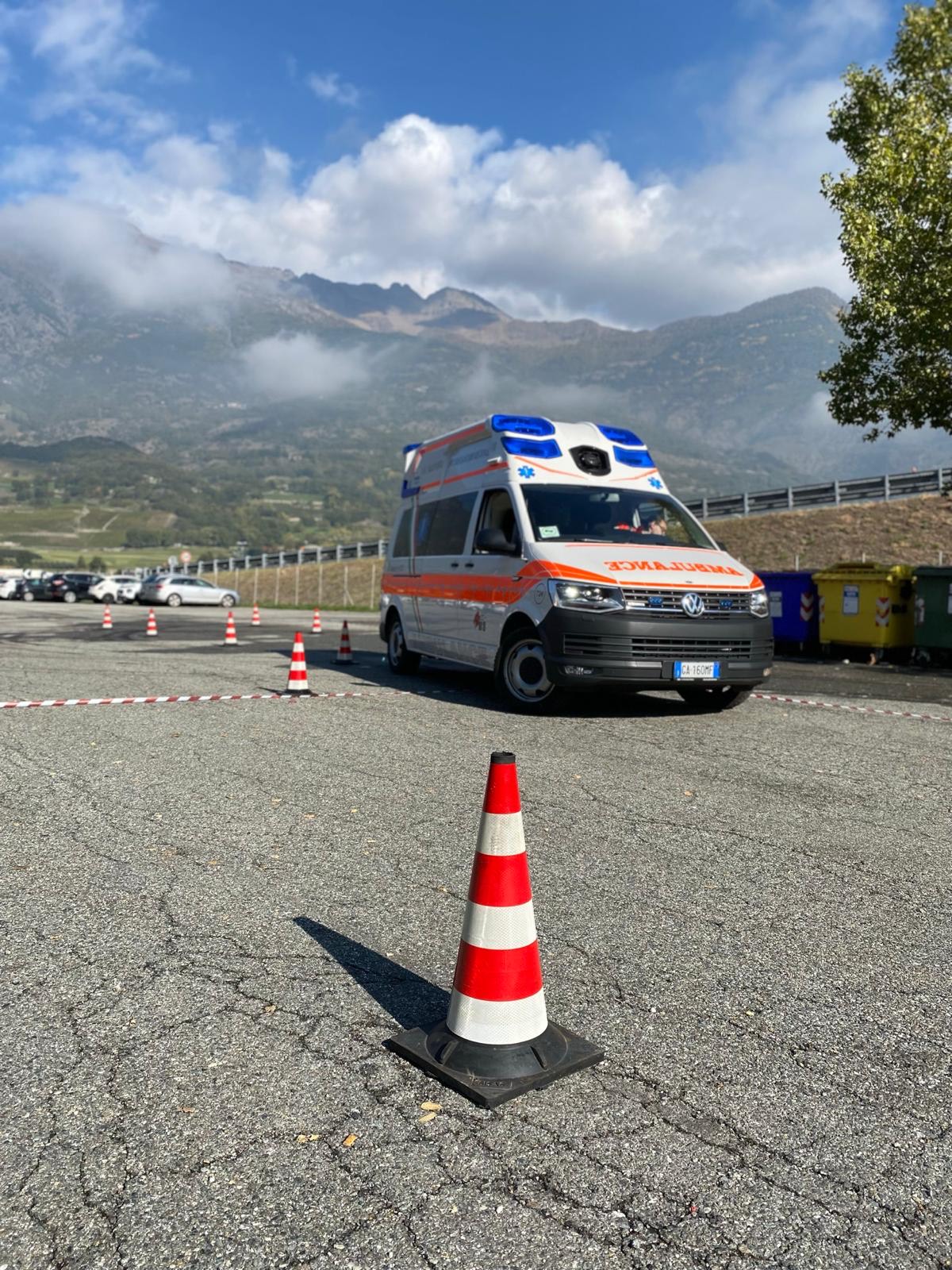 A100 volontari Anpas VdA al corso di guida in sicurezza
