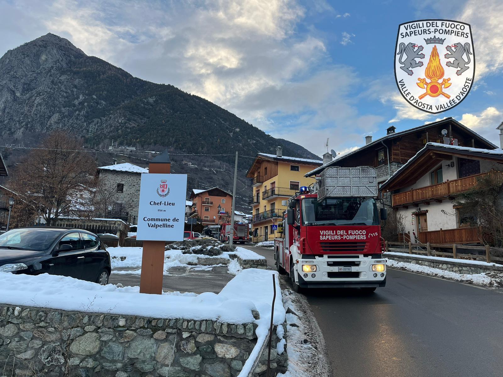Incendio di canna fumaria a Valpelline