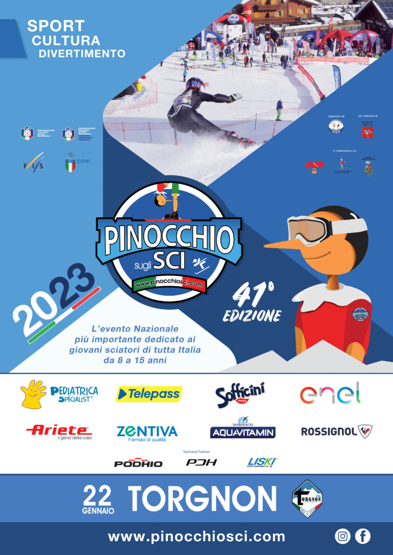 Pinocchio sugli sci 2023 a Torgnon