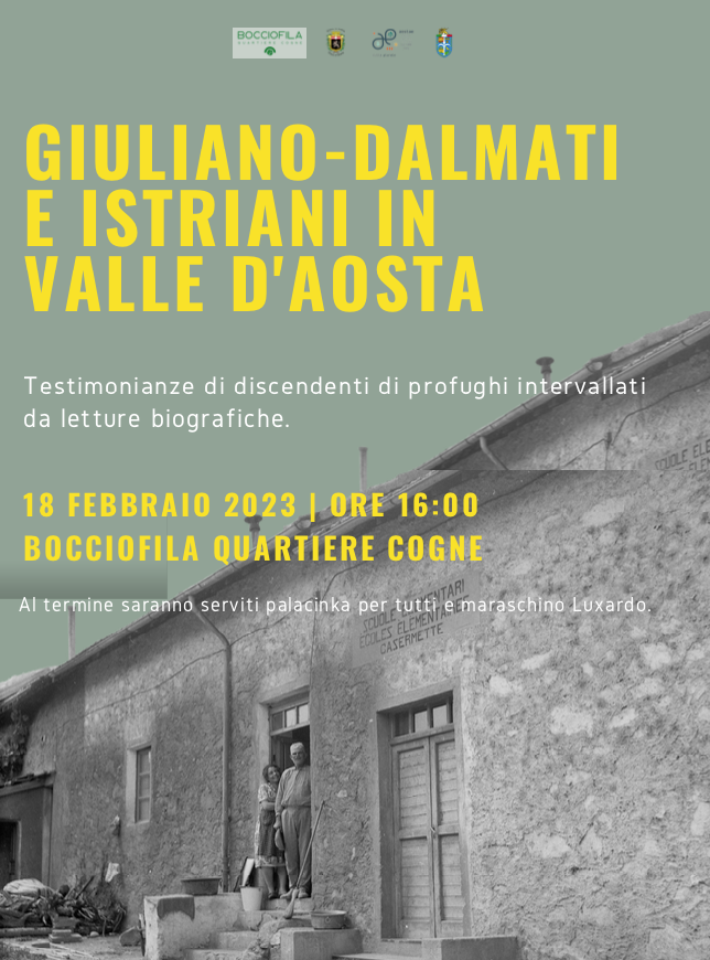 Un incontro su Giuliano-dalmati e Istriani in Valle d'Aosta
