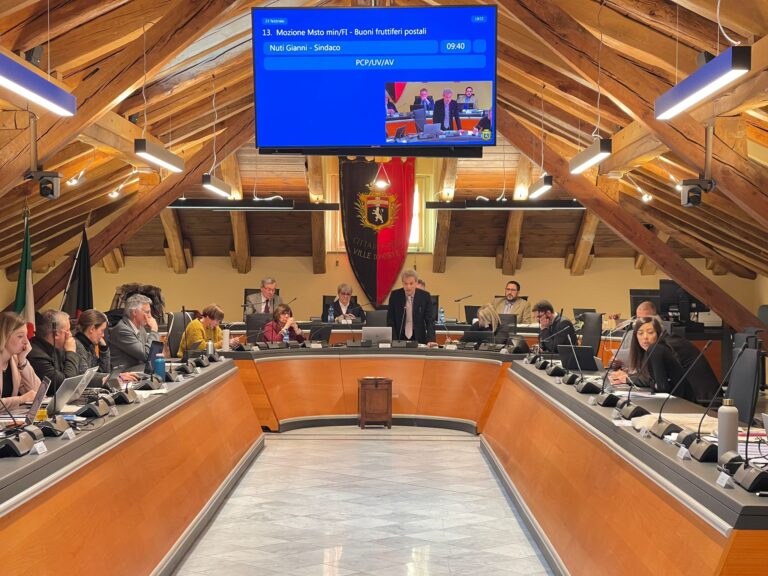 Consiglio comunale ad Aosta il 22 e il 23 febbraio 2023