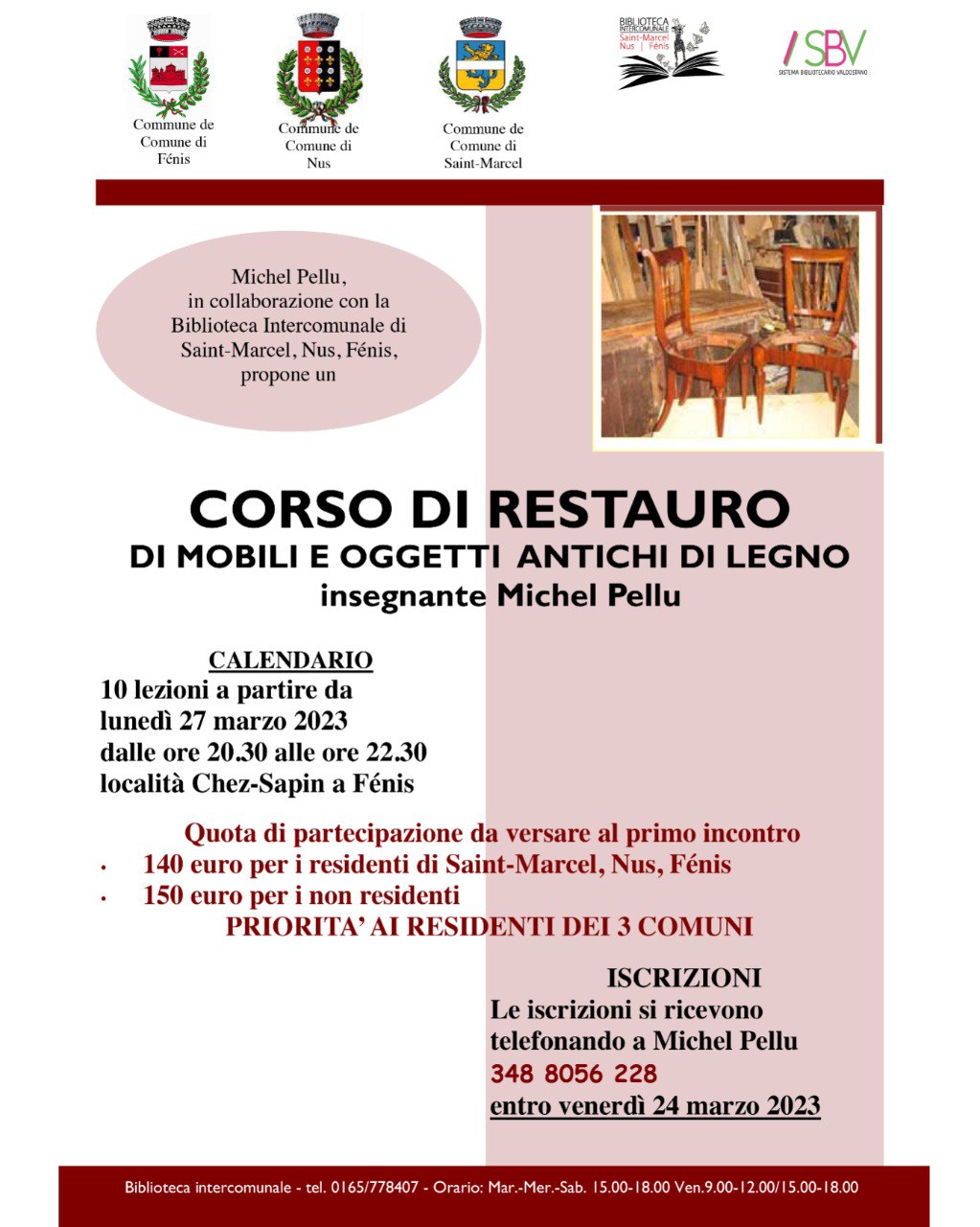 A Fénis un corso di restauro
