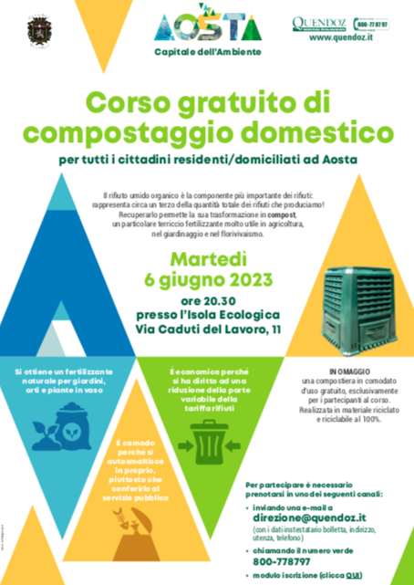 Ad Aosta, un corso di compostaggio domestico gratuito