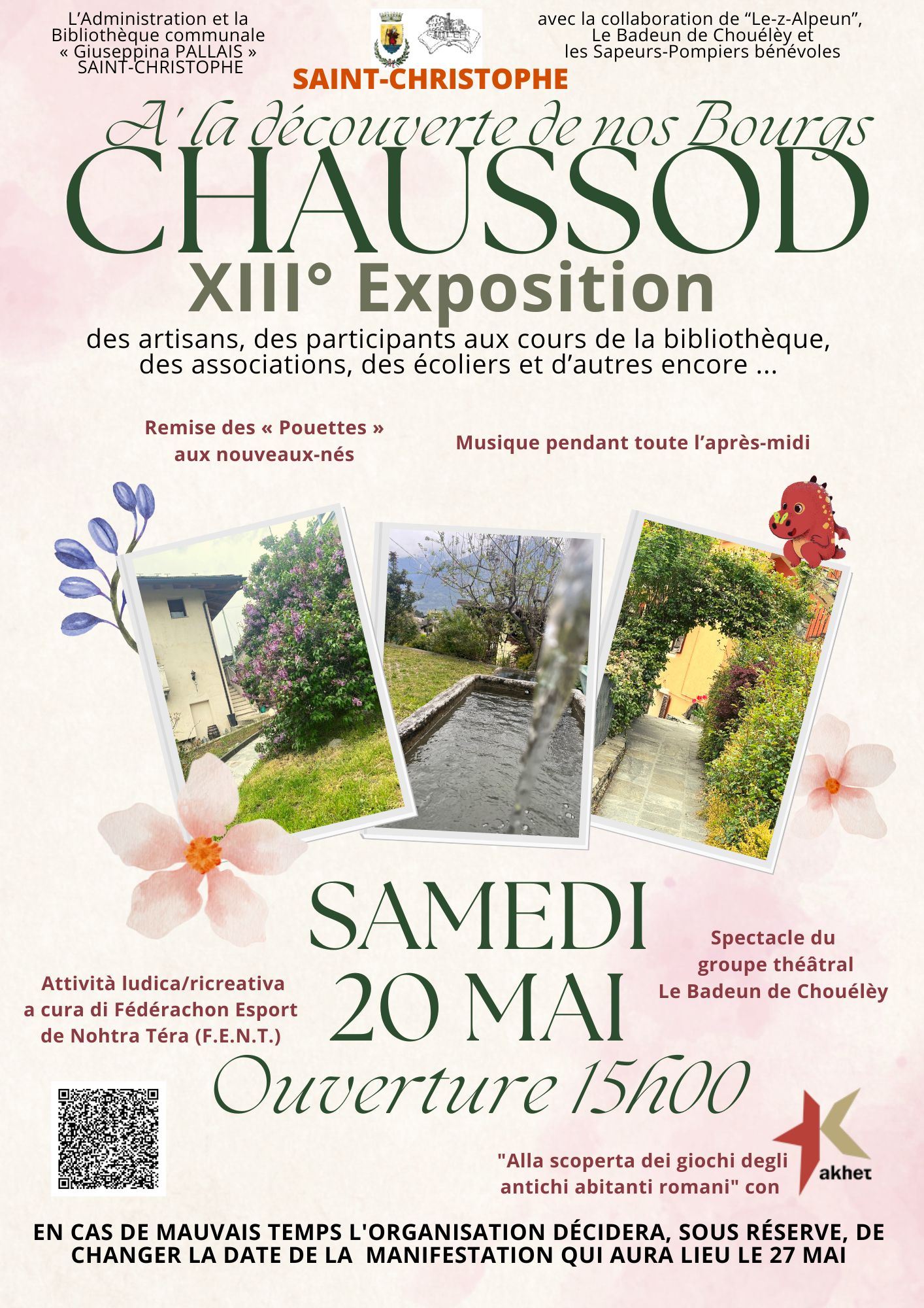 Biblioteca di Saint-Christophe: rinviato il pomeriggio alla scoperta di Chaussod