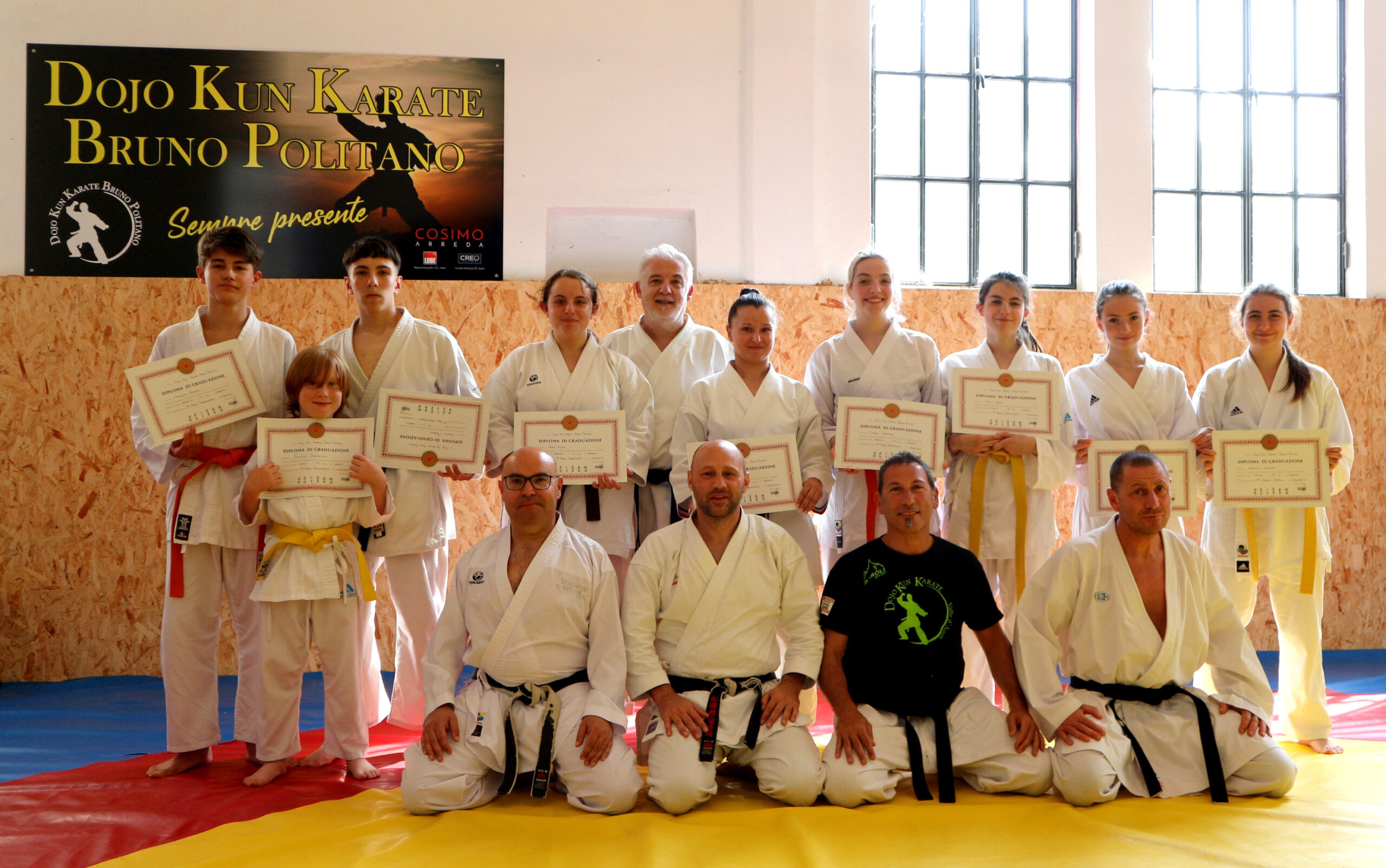 10 nuovi graduati del Dojo Kun Karate Bruno Politano