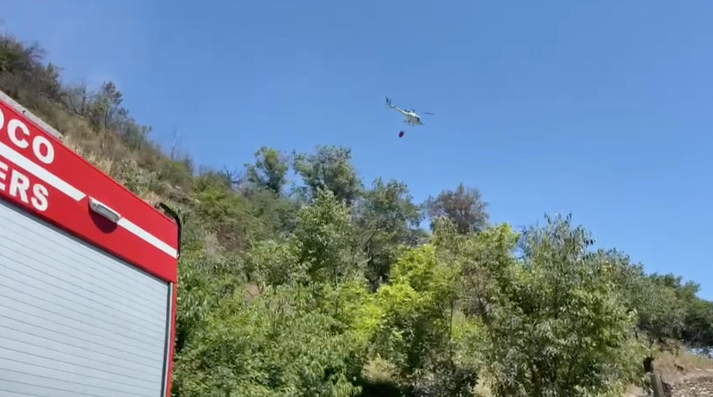Incendio boschivo a Sarre