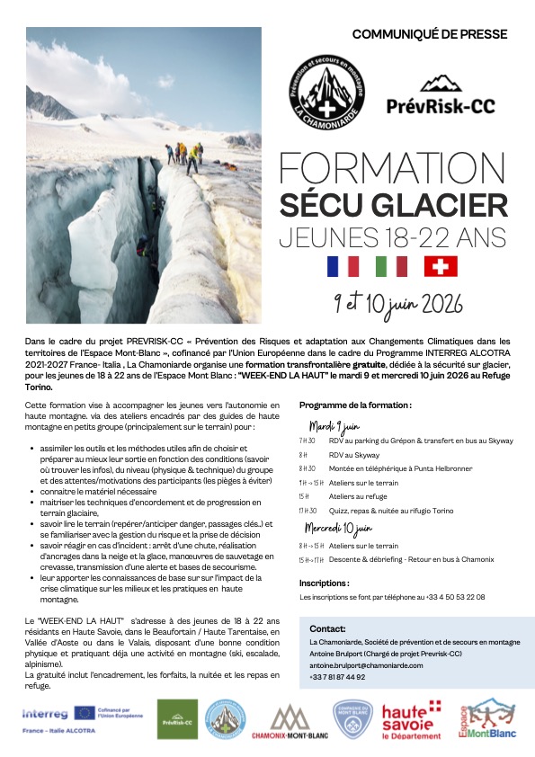 Affiche Formation Sécu glacier