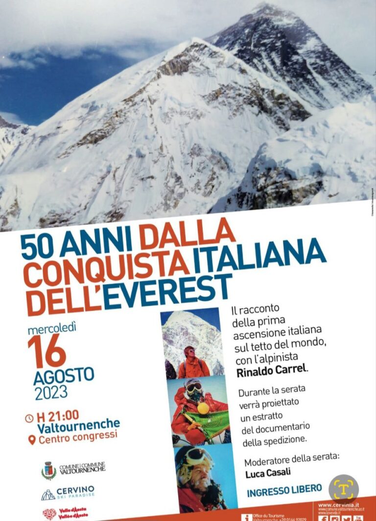 A Valtournenche, una serata sui 50 anni dalla conquista italiana dell'Everest