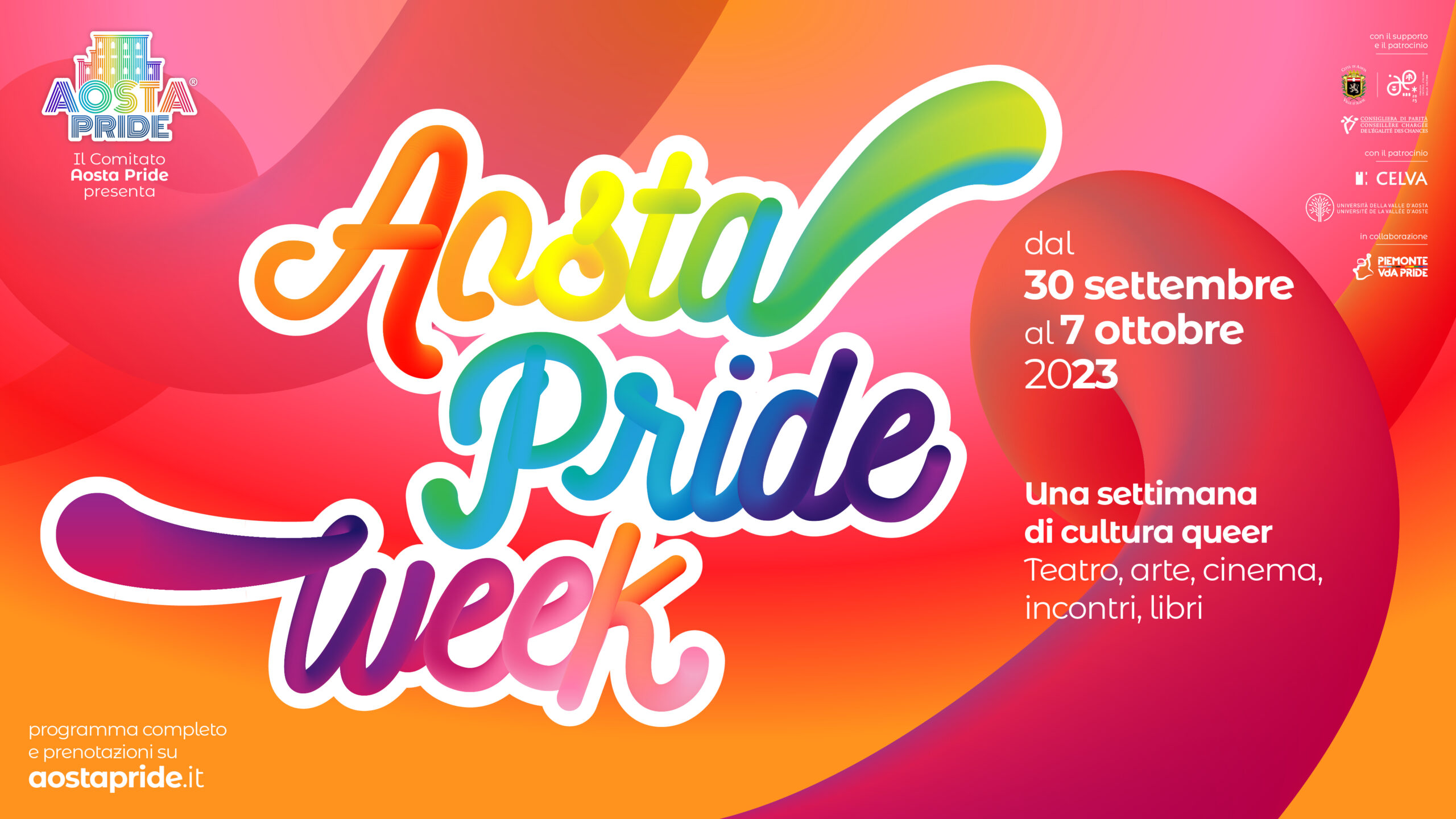 Gli appuntamenti Aosta Pride Week 2023