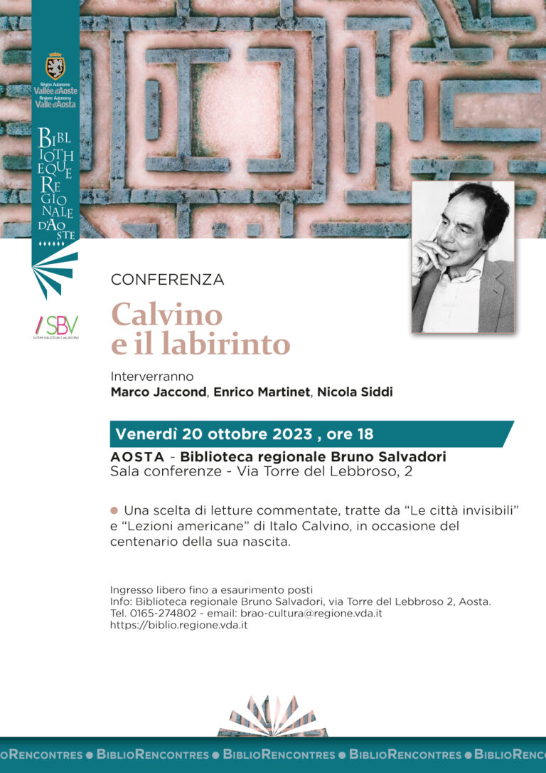Ad Aosta, la conferenza “Calvino e il labirinto”