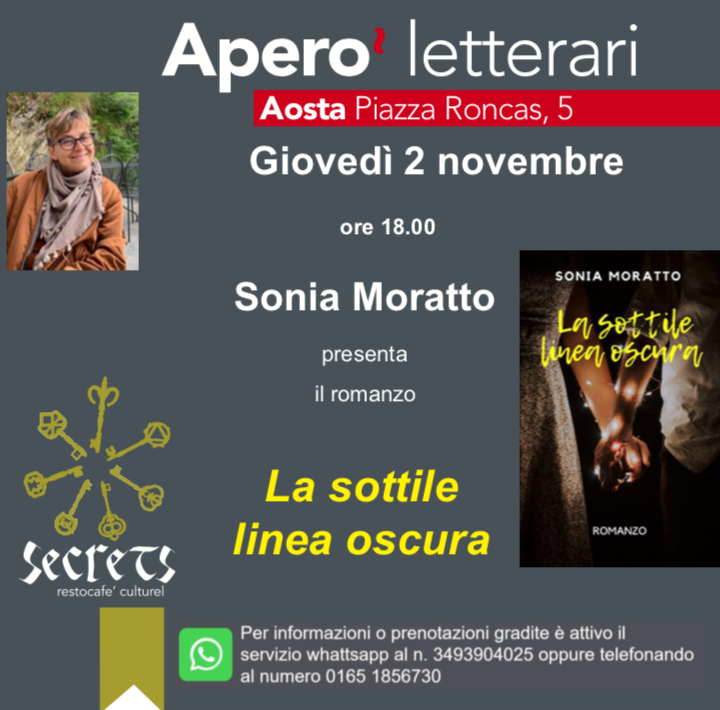 Ad Aosta, Sonia Moratto presenta il suo ultimo romanzo