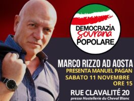 Ad Aosta, una conferenza di Marco Rizzo