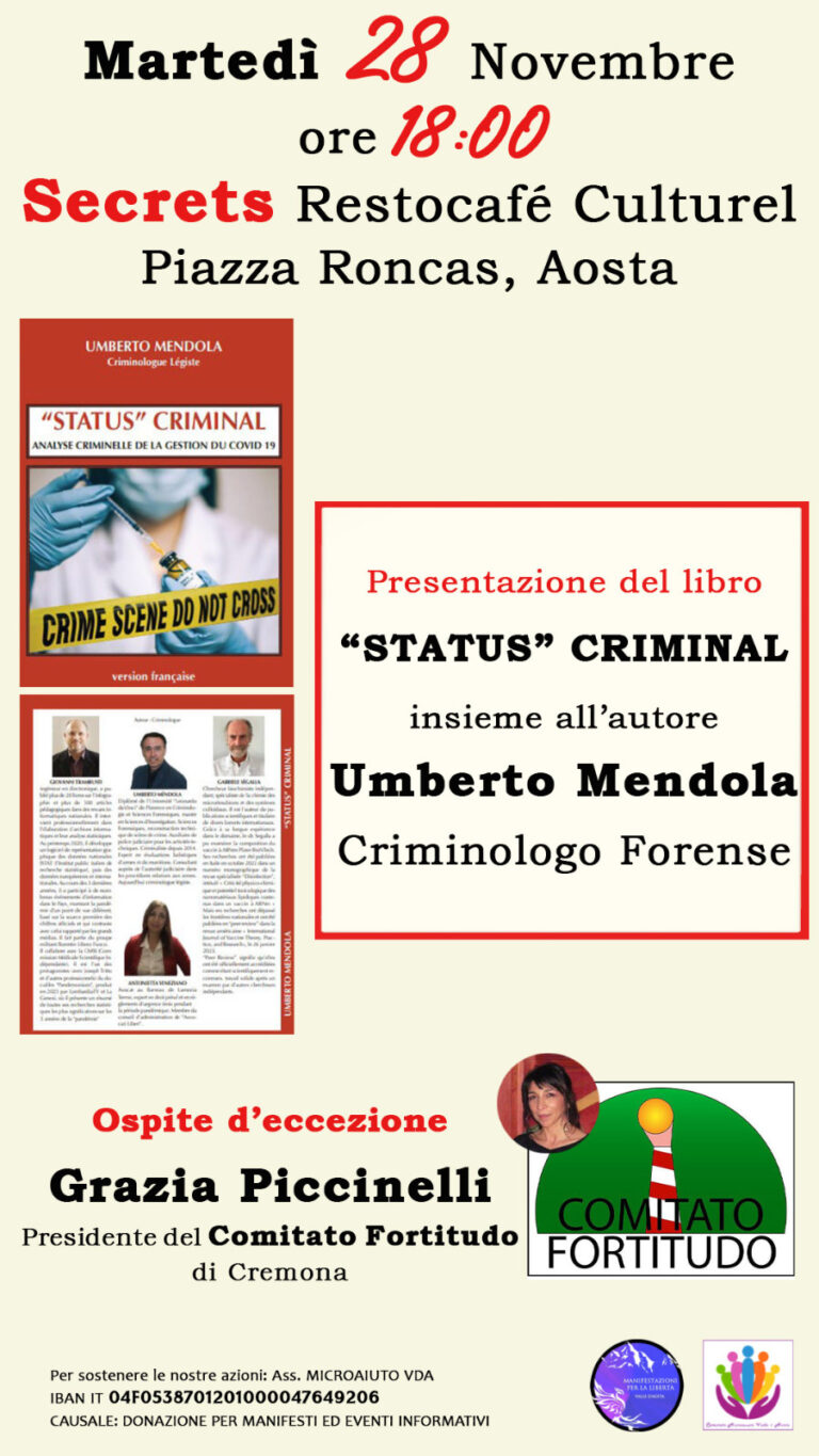 Ad Aosta la presentazione del libro Status Criminal