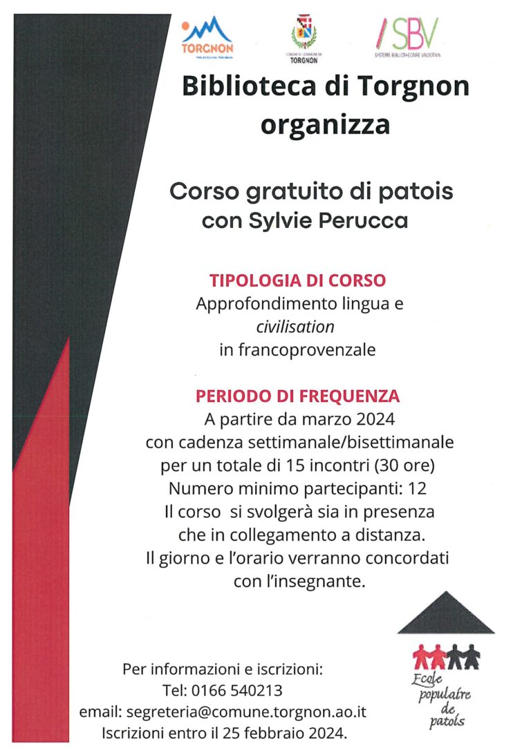 Un corso di patois con la Biblioteca di Torgnon