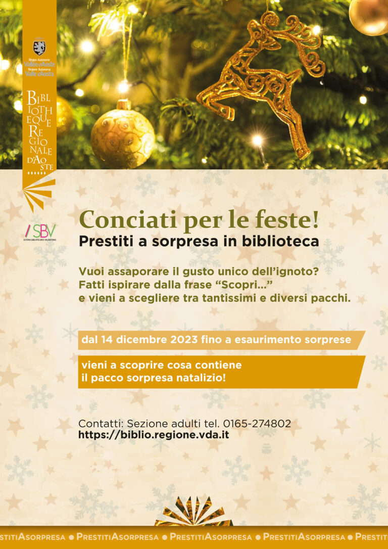 Prestiti natalizi a sorpresa alla Biblioteca di Aosta