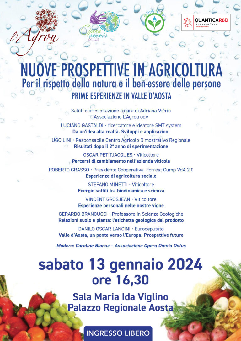 Ad Aosta, la conferenza Nuove prospettive in agricoltura