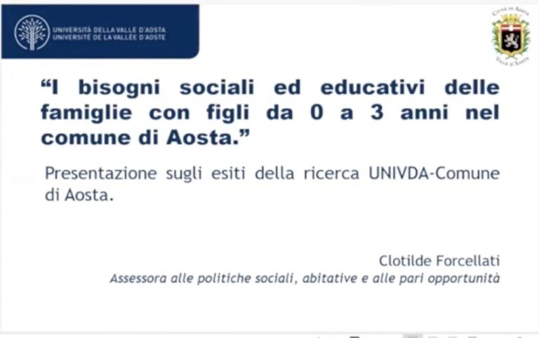 Aosta: una ricerca sui bisogni educativi delle famiglie con figli di 0/3 anni