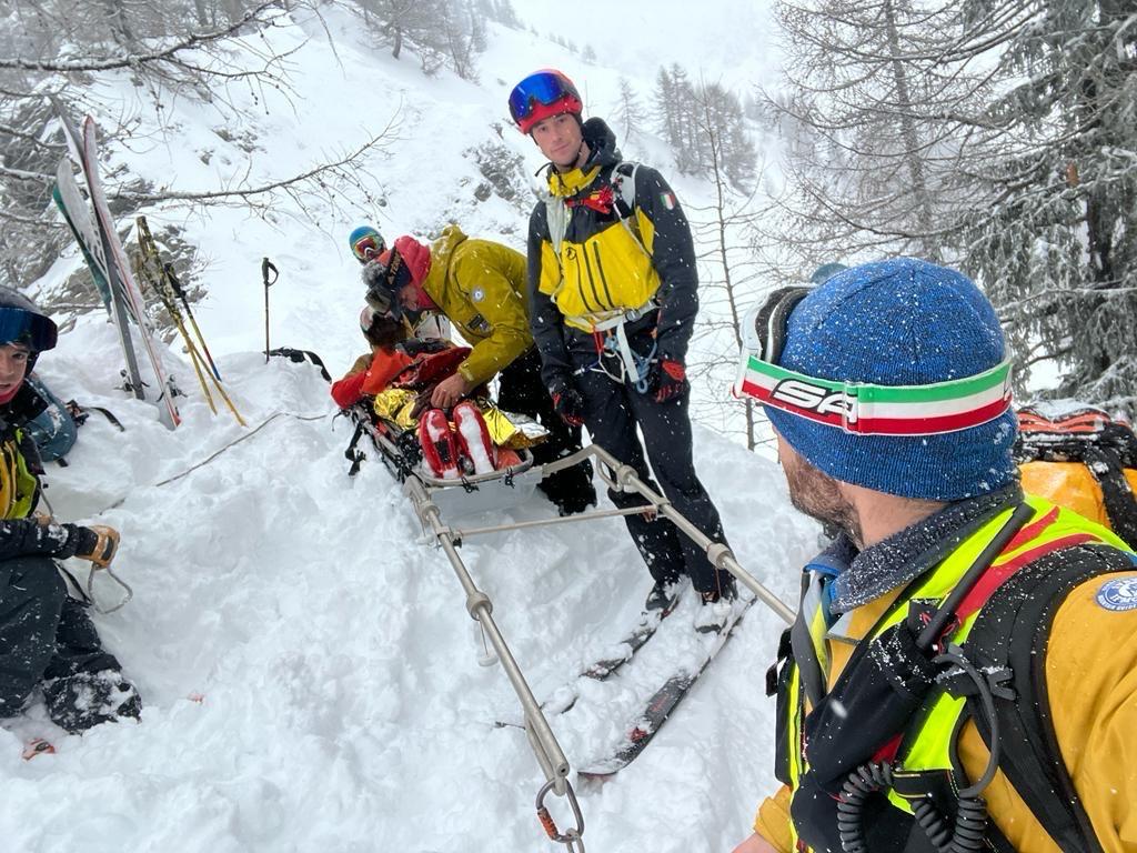 Freerider infortunato al Pavillon di Courmayeur