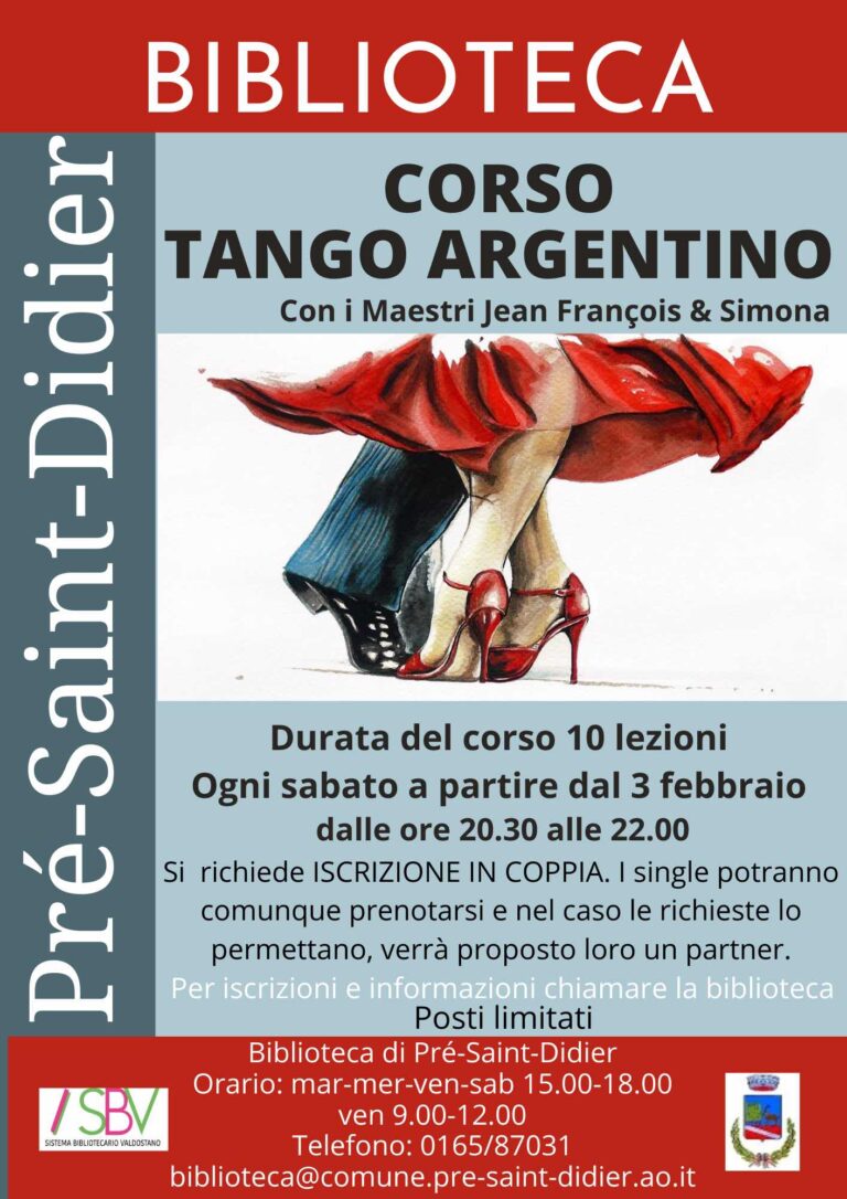 Un corso di tango argentino alla Biblioteca di Pré-Saint-Didier