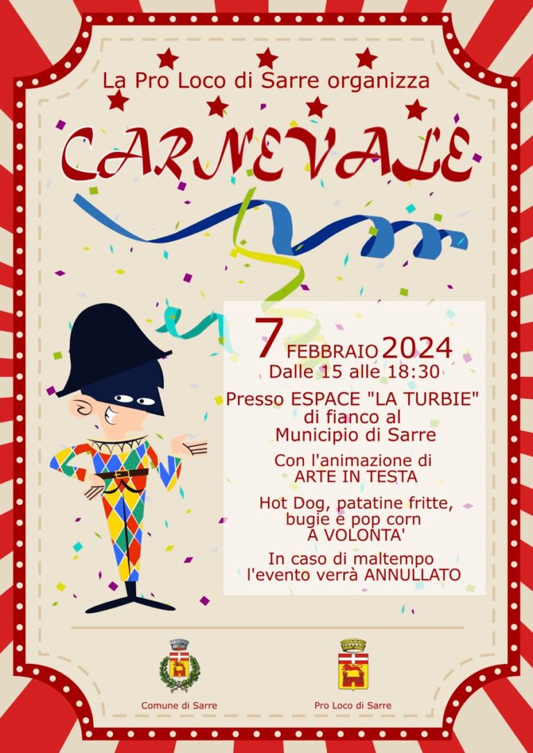 Carnevale a Sarre con la Pro Loco
