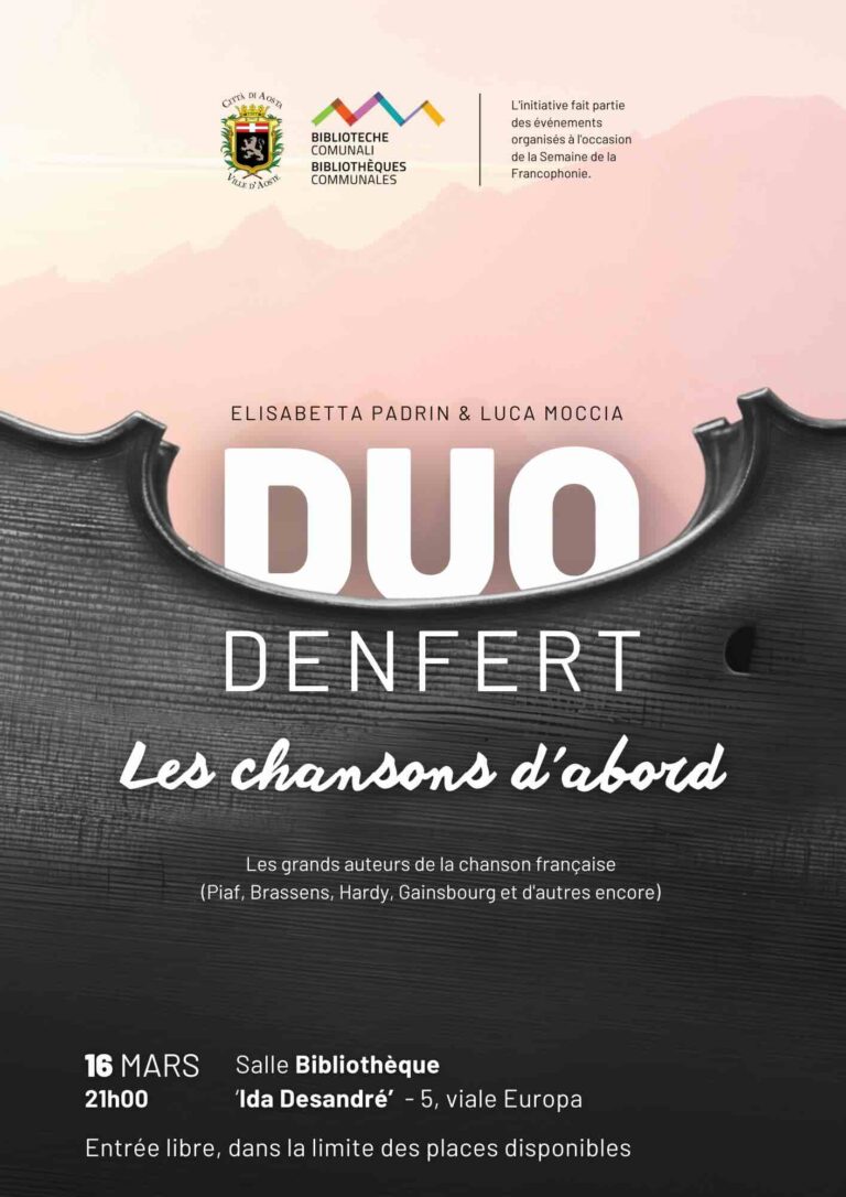 Il duo Denfert porta le Chansons d'abord ad Aosta