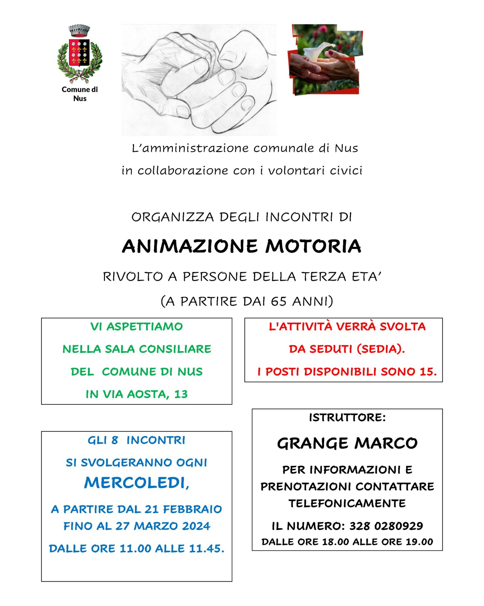 Animazione motoria per la Terza Età a Nus