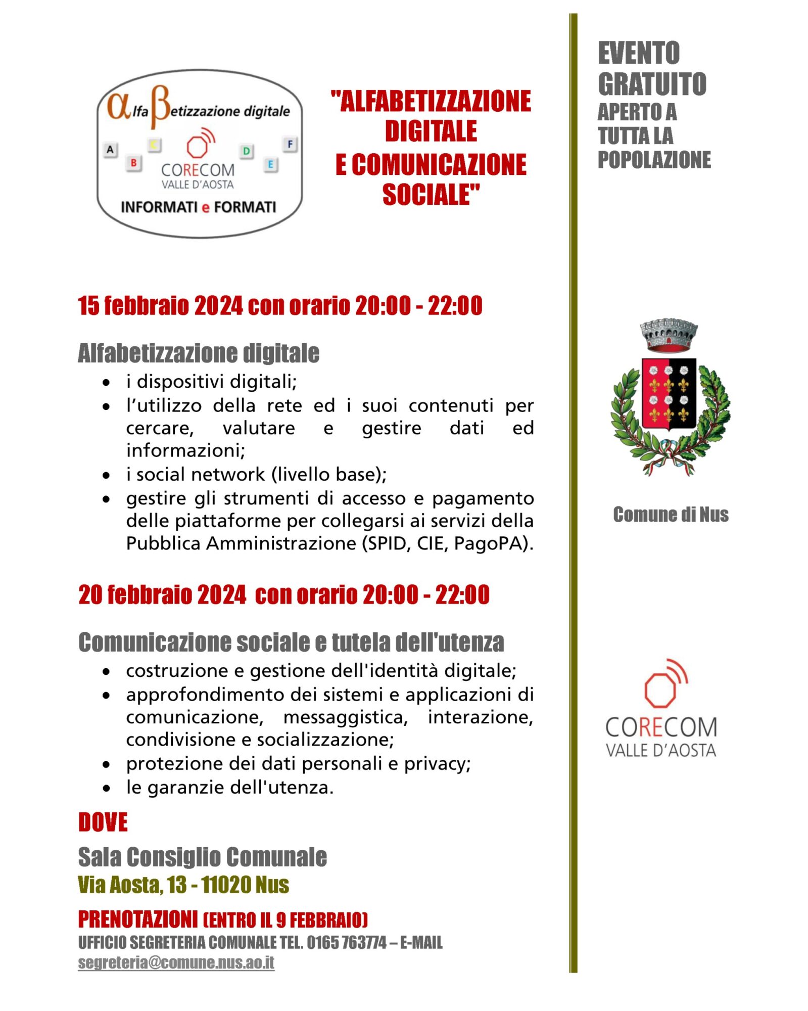 Corecom: alfabetizzazione digitale e comunicazione sociale per i cittadini