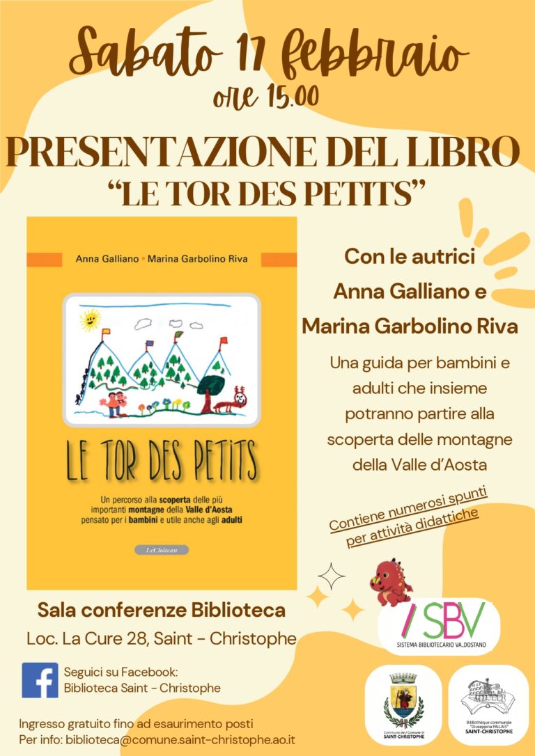 Saint-Christophe: presentazione del libro Le tor des petits