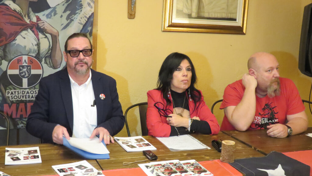 Christian Sarteur, Daniela Amato e Michel Perret di Pays d'Aoste Souverain