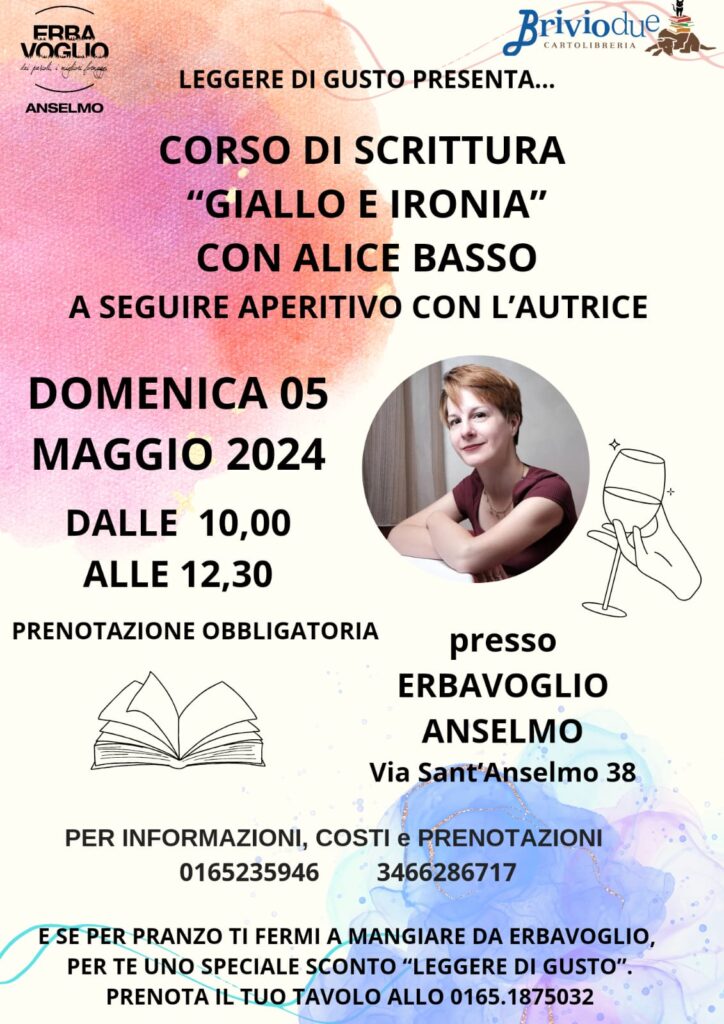 Locandina del corso di scrittura Giallo e ironia