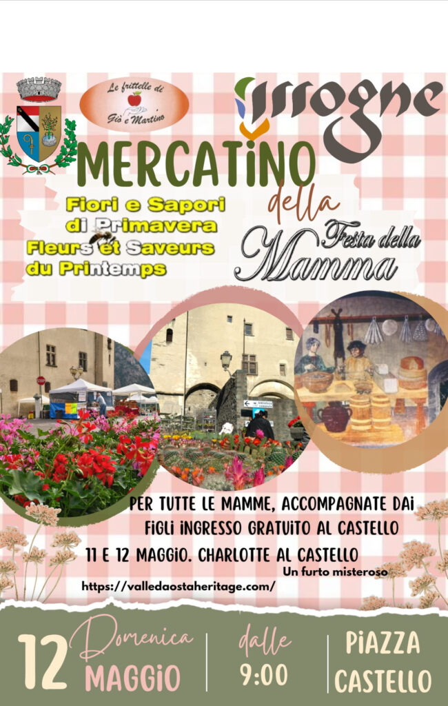 Volantino mercatino fiori e sapori a Issogne