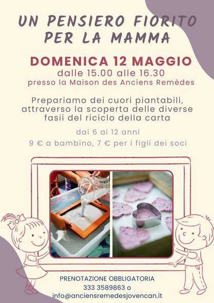 Locandina pensiero fiorito mamma