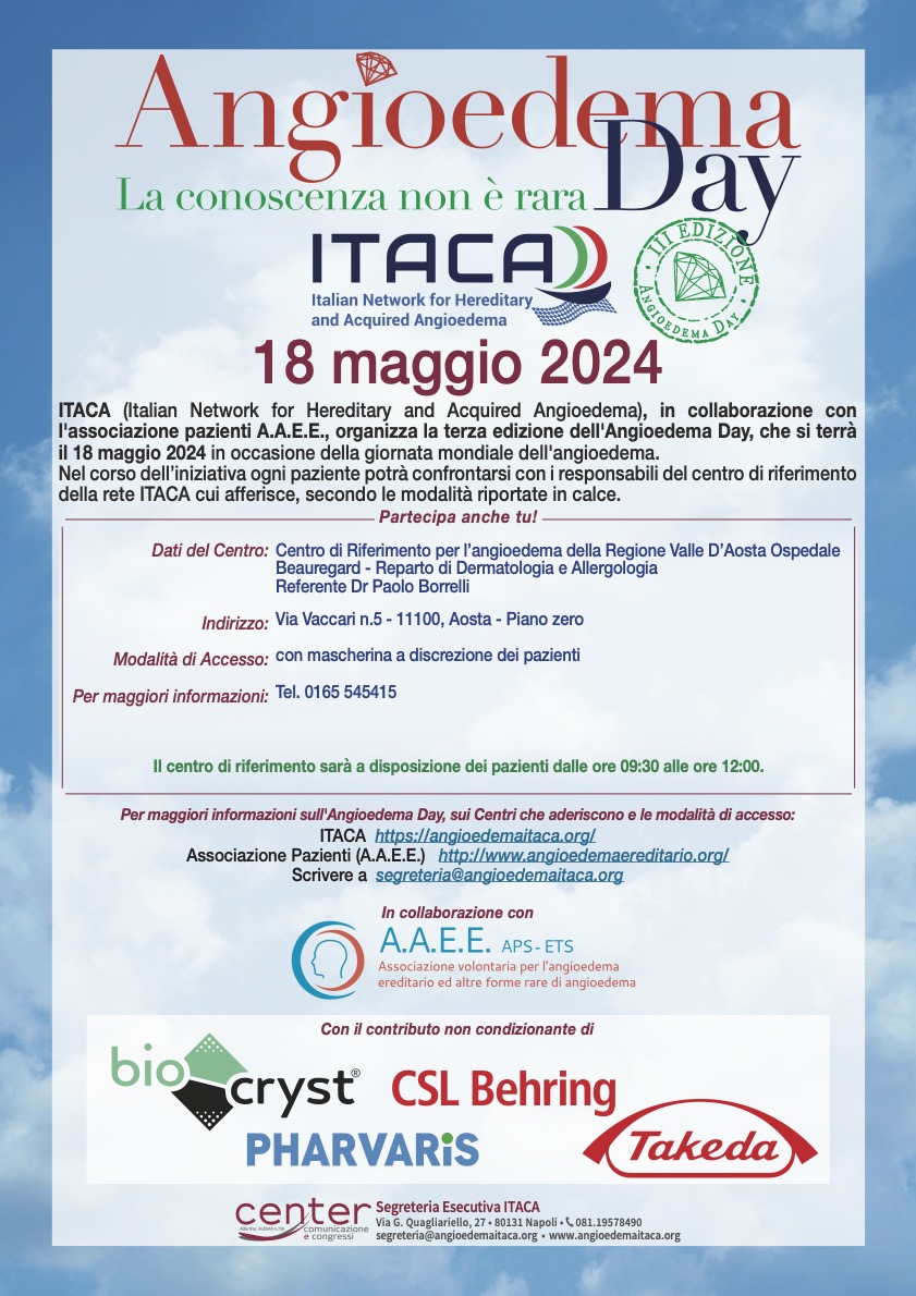Angioedema day: sensibilizzazione e consulenze al Beauregard