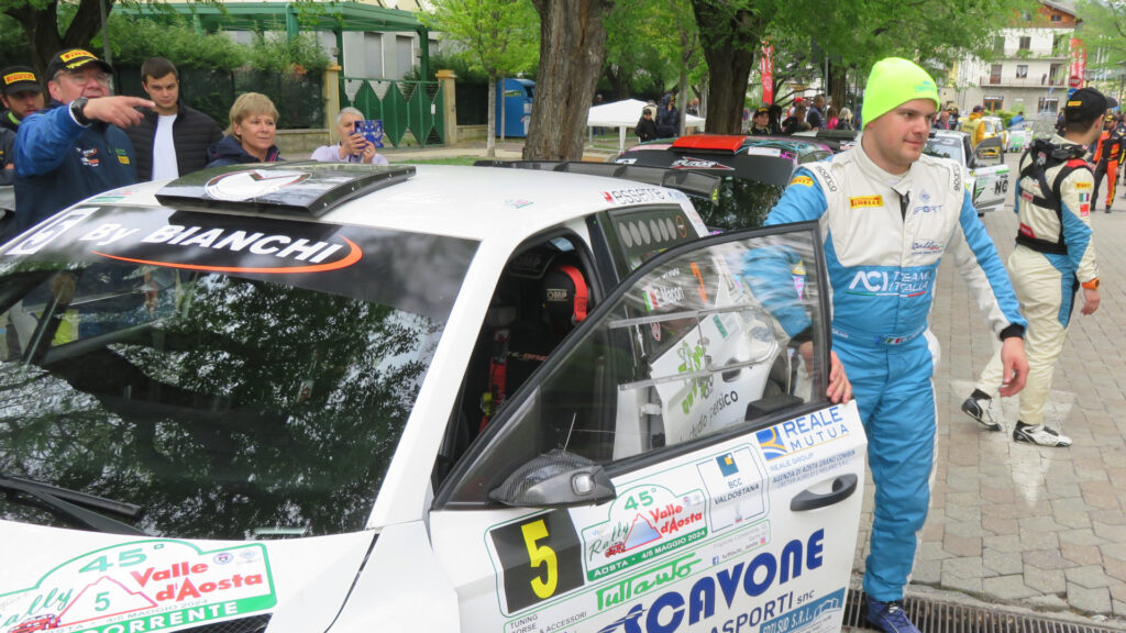 Eric Macori e Marcel Porliod all'arrivo al 45° Rally Valle d'Aosta