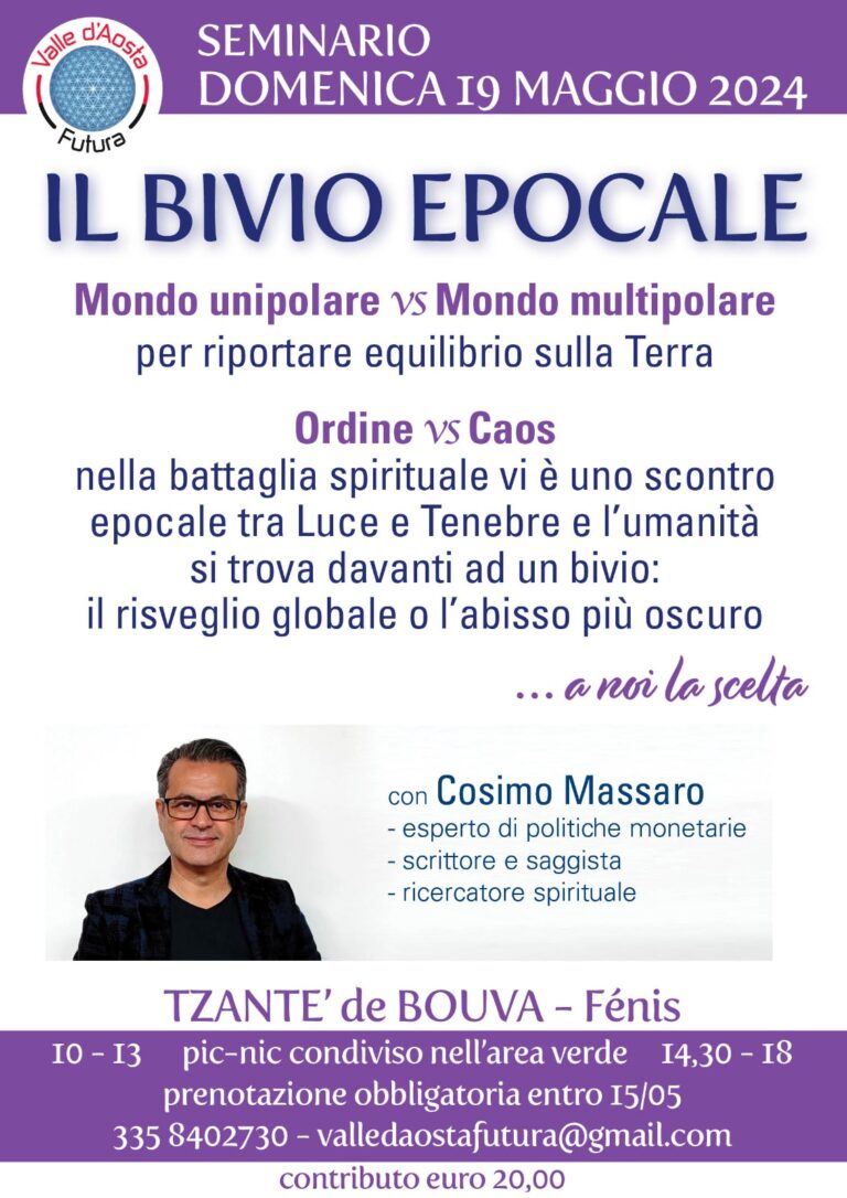 Seminario con Cosimo Massaro - Il bivio epocale