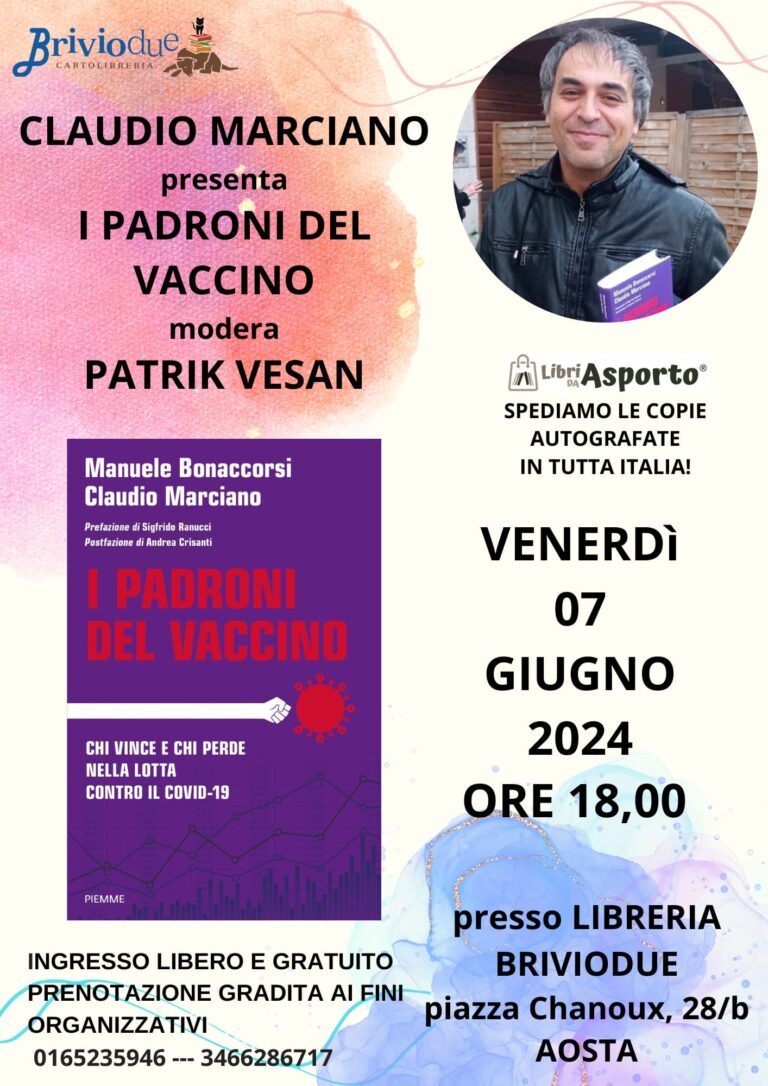 Claudio Marciano presenta il libro: I padroni del vaccino
