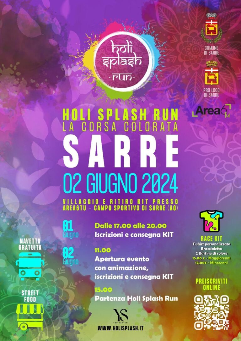 Holi splash run: la corsa colorata a Sarre