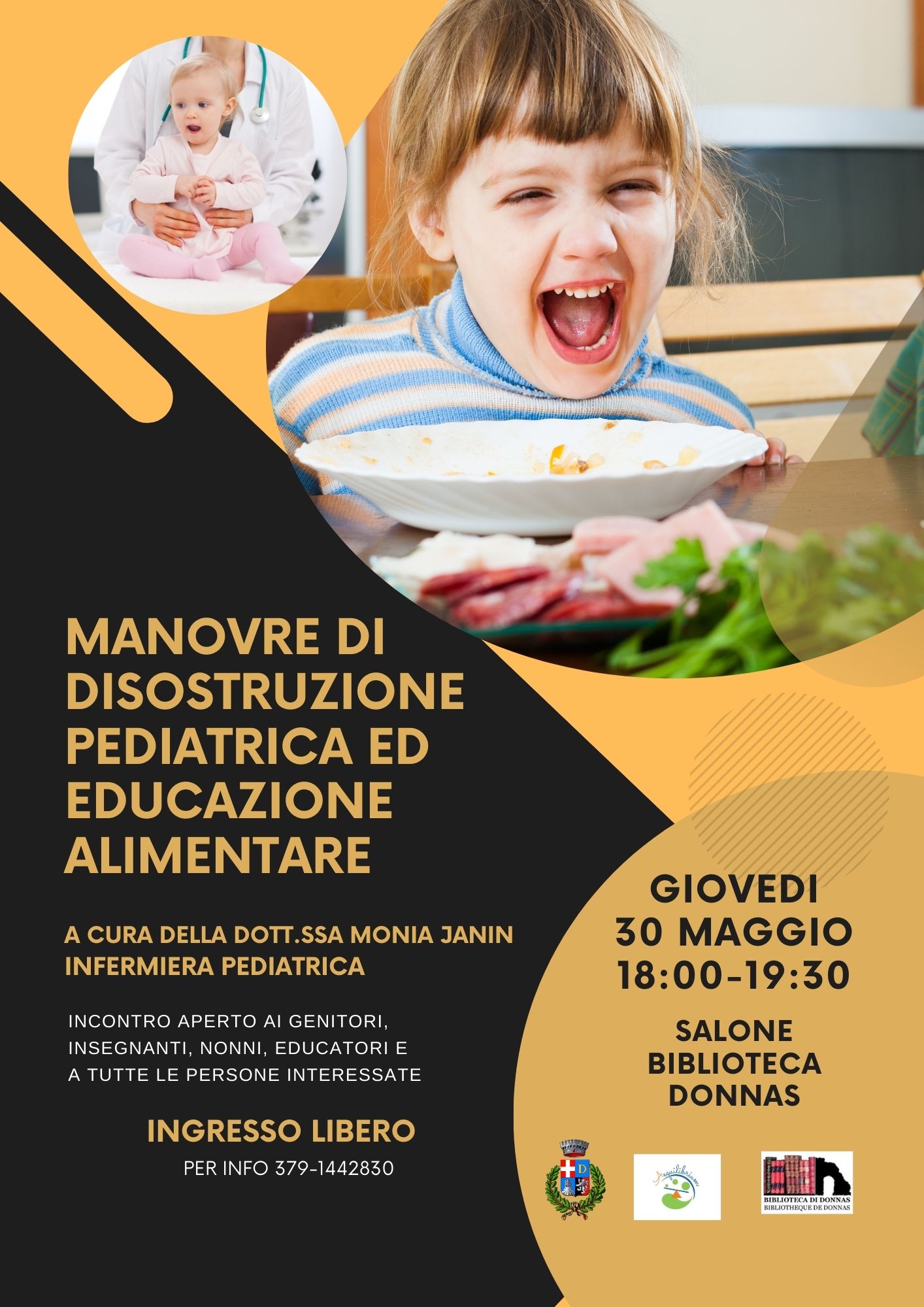 Manovre di disostruzione pediatrica e educazione alimentare a Donnas