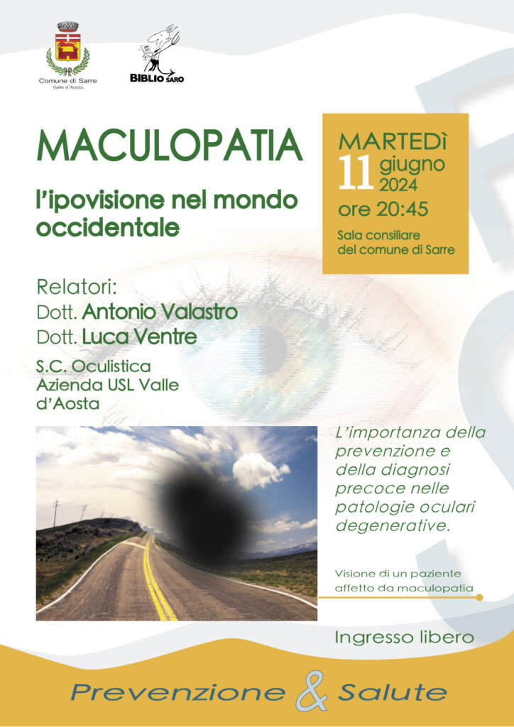Locandina prevenzione Maculopatia dell'11 giugno 2024