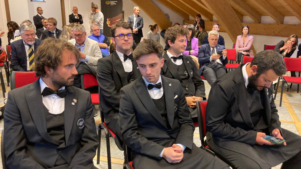 I cinque finalisti: davanti, da sinistra, Mauro Grosso, Marco Liporace e François Moretti dietro Joseph Vincent Vallet e Luca Lorent