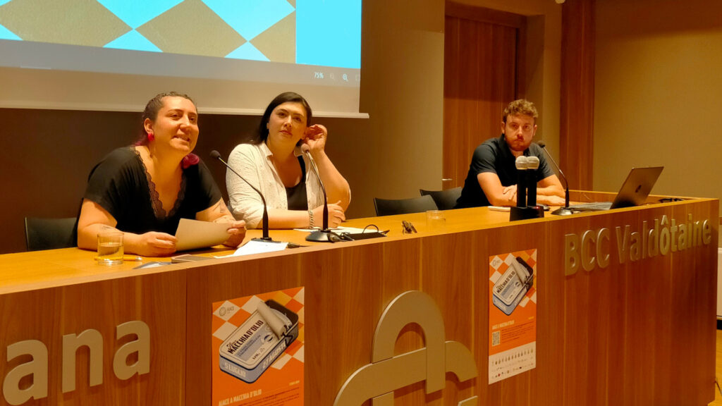 Alessia Gasparella, Elena Ciofalo e Gaël Truc del direttivo dell'associazione 'Aiace Valle d'Aosta'