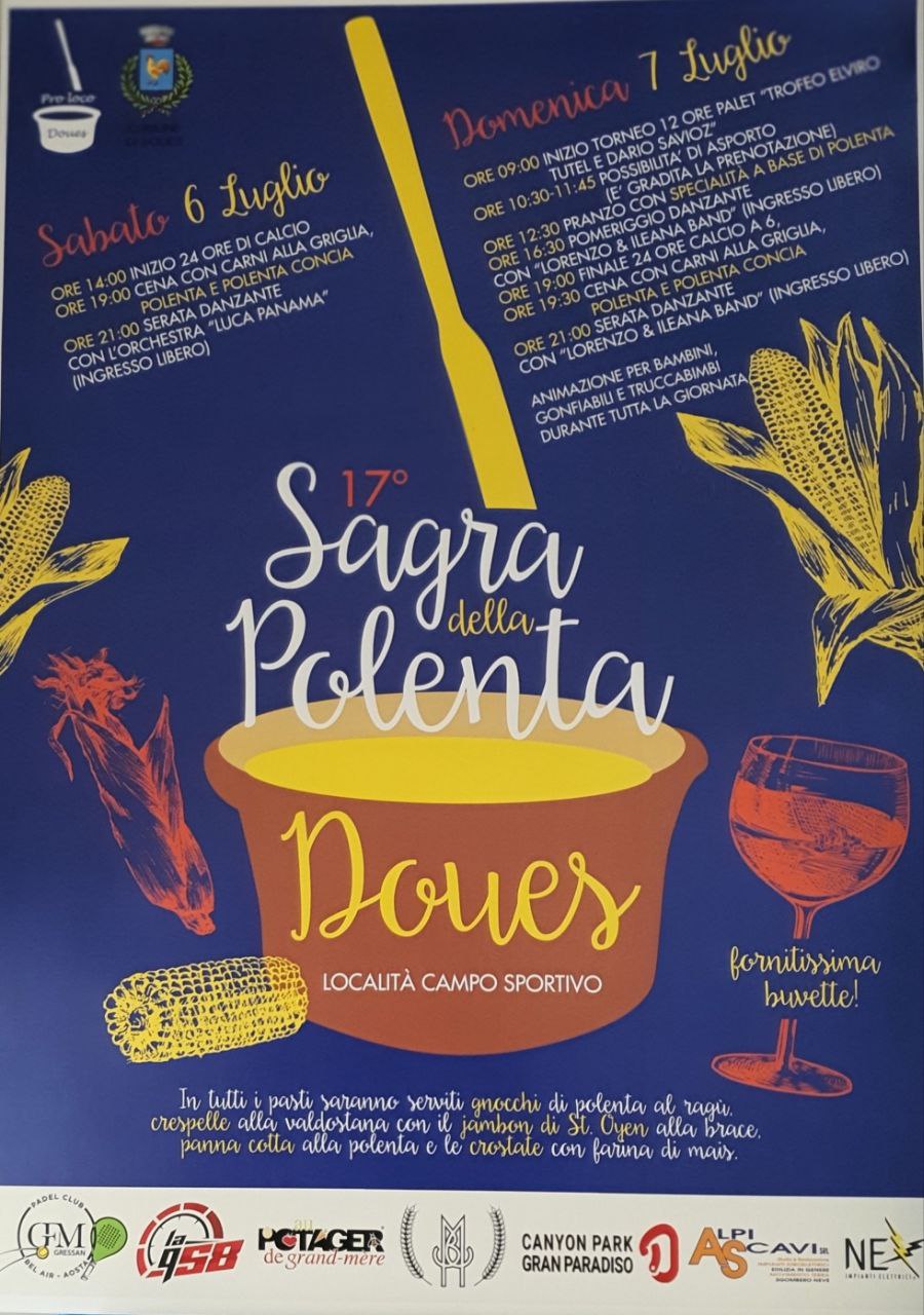 Weekend di eventi a Doues: calcio, polenta e musica dal Vivo