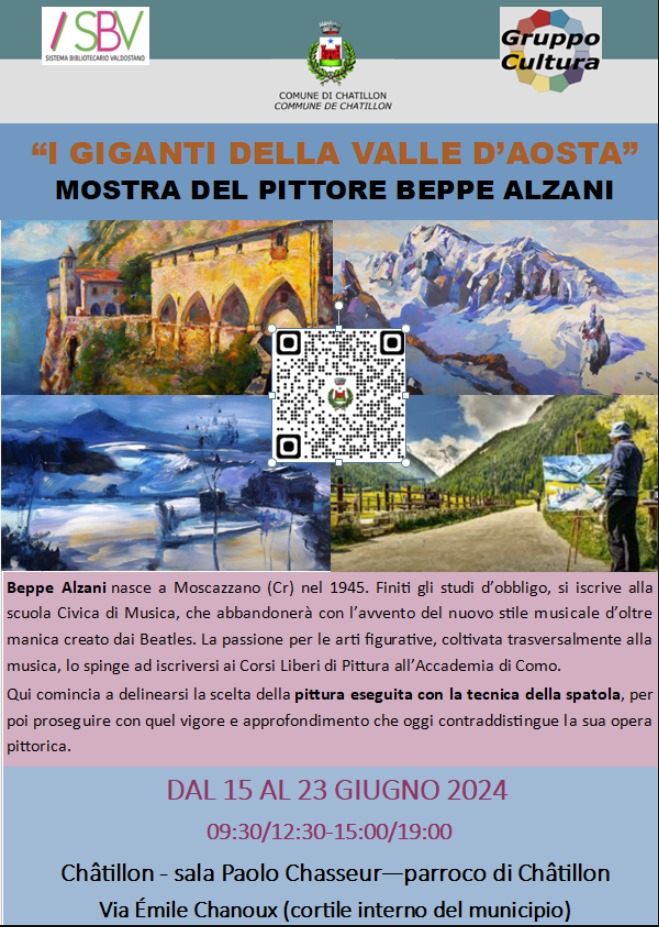 Beppe Alzani in mostra: i giganti della Valle d'Aosta