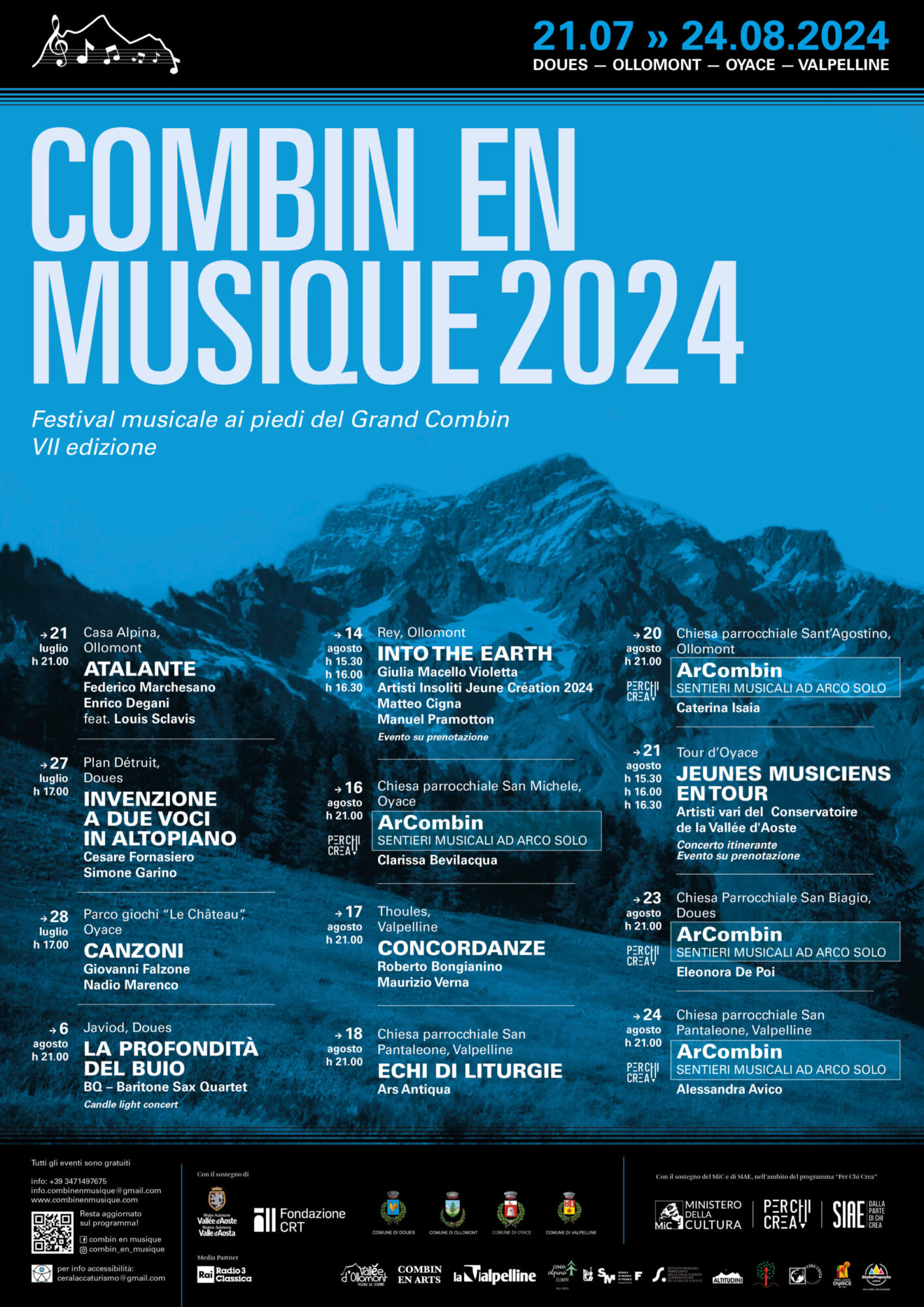 Locandina Combin en Musique 2024