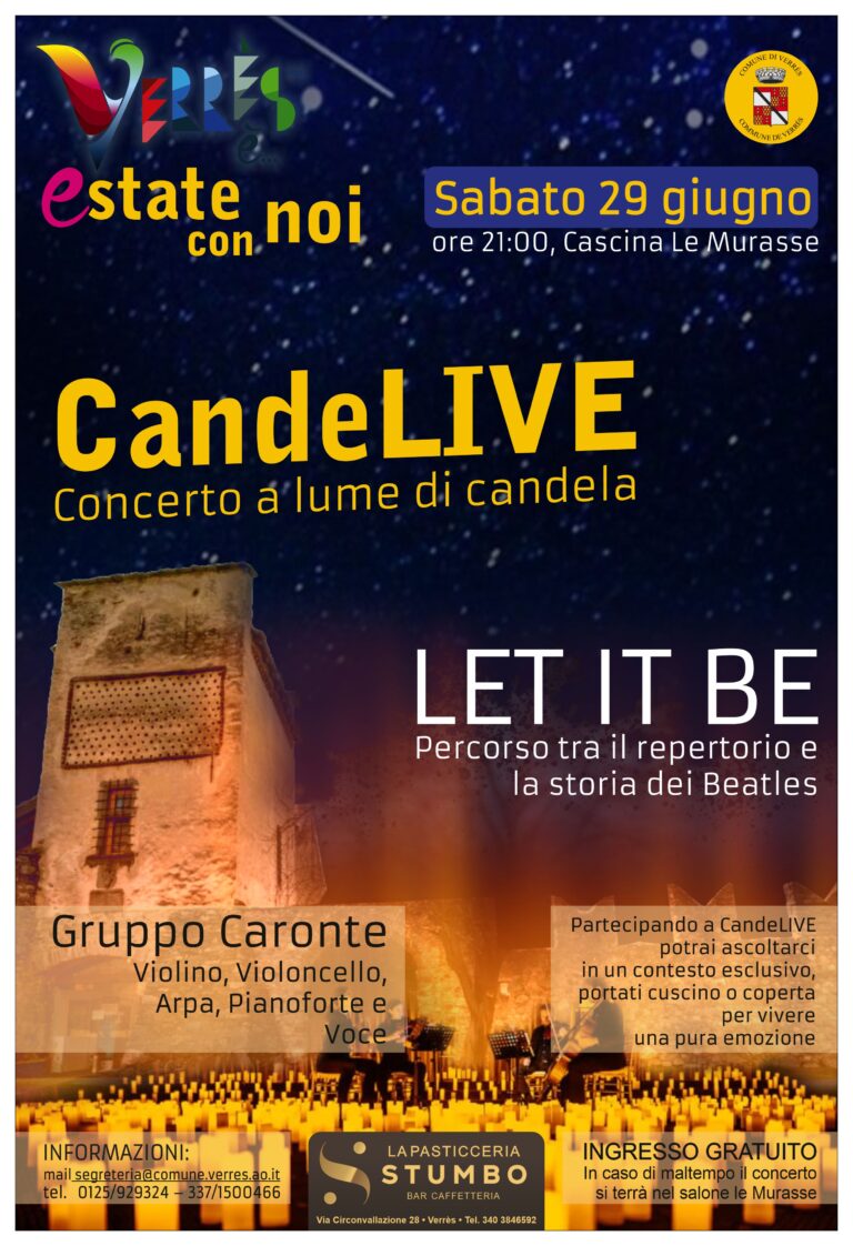 CandeLIVE: rinviato il concerto a lume di candela a Verrès