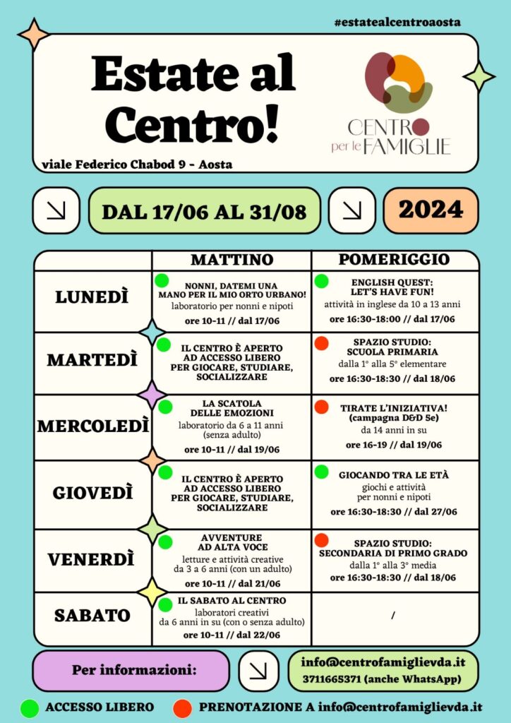 Locandina Attività Estive